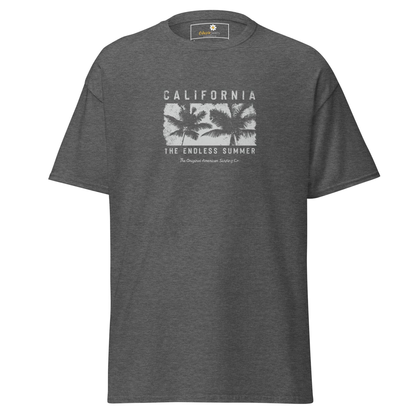 Unisex classic t-shirt - SUMMER CALIFORNIA TREES - REGULAR - Dark Heather / S