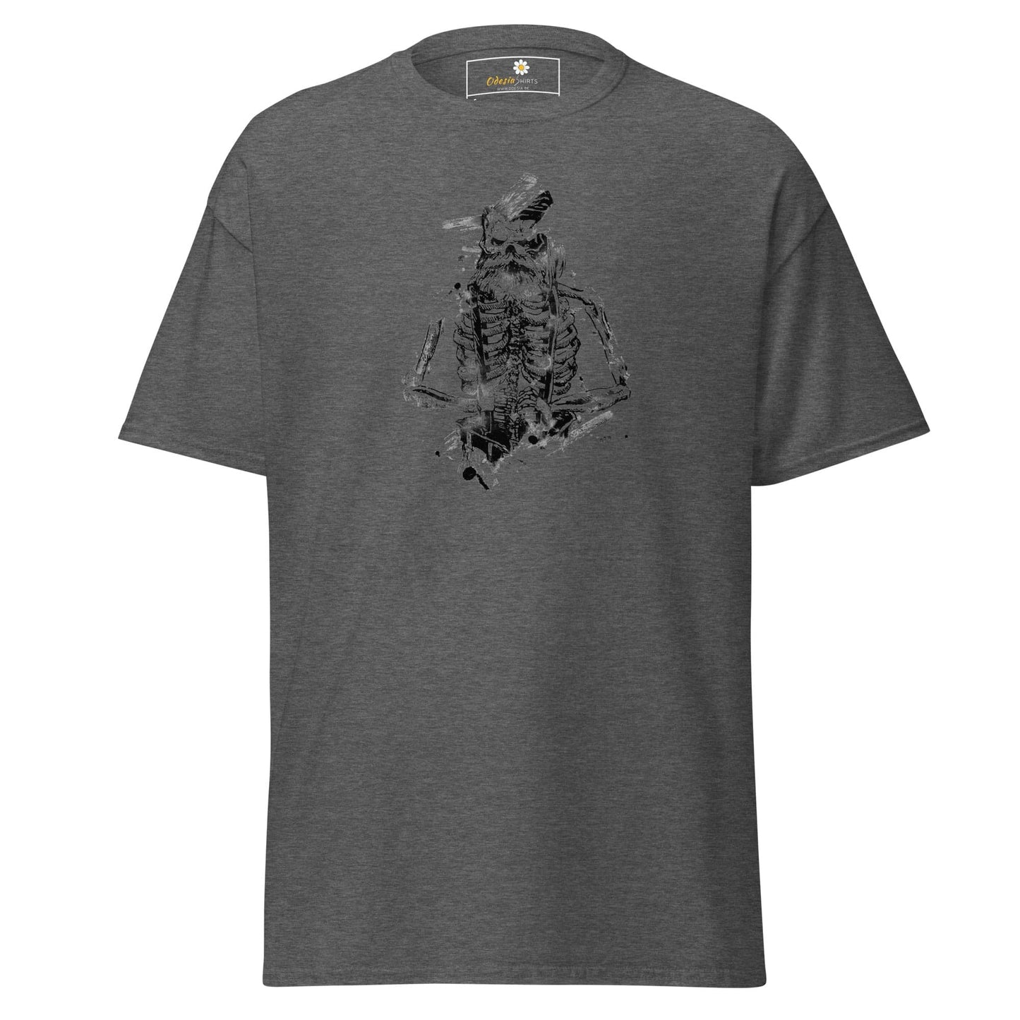 Unisex classic t-shirt - SKULL OLD GUY - REGULAR - Dark Heather / S