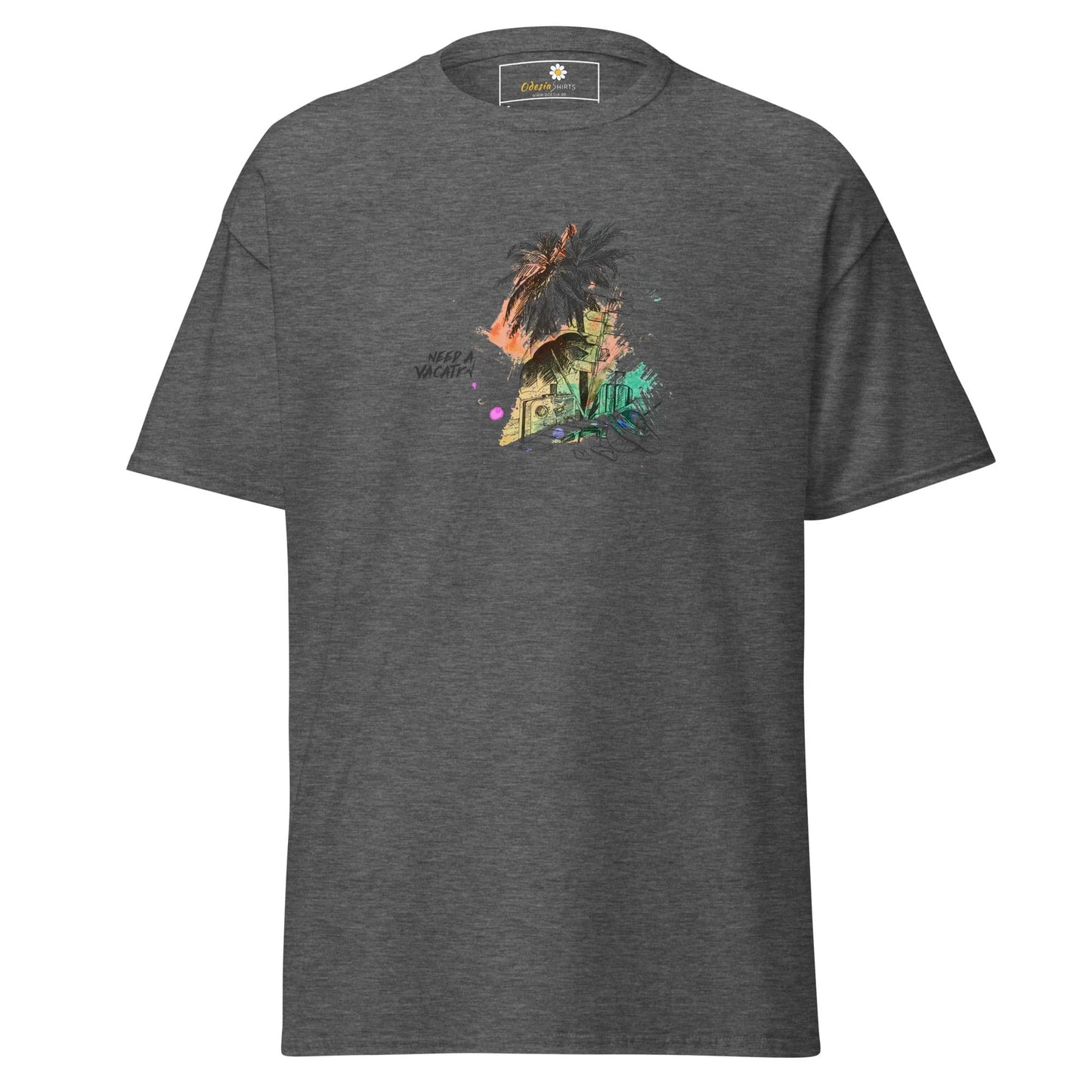 Unisex classic t-shirt - SUMMER NEED A VACATION - REGULAR - Dark Heather / S