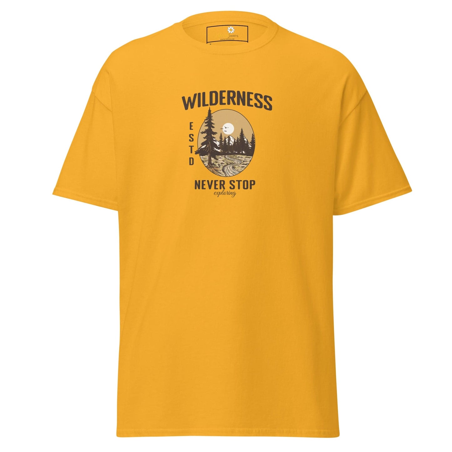 Unisex classic t-shirt - NATURE WILDERNESS NEVER STOP - REGULAR - Gold / S