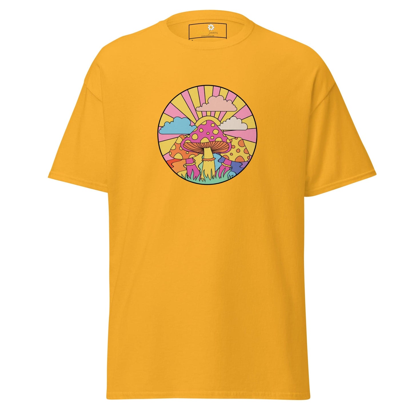 Unisex classic t-shirt - POSITIVE MYSTIC SUNNY MUSHROOMS - REGULAR - Gold / S