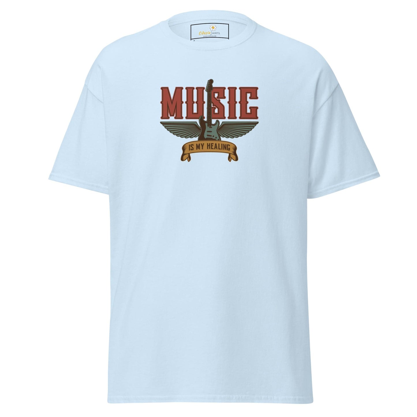 Unisex classic t-shirt - MUSIC GEAR HEALING - REGULAR - Light Blue / S