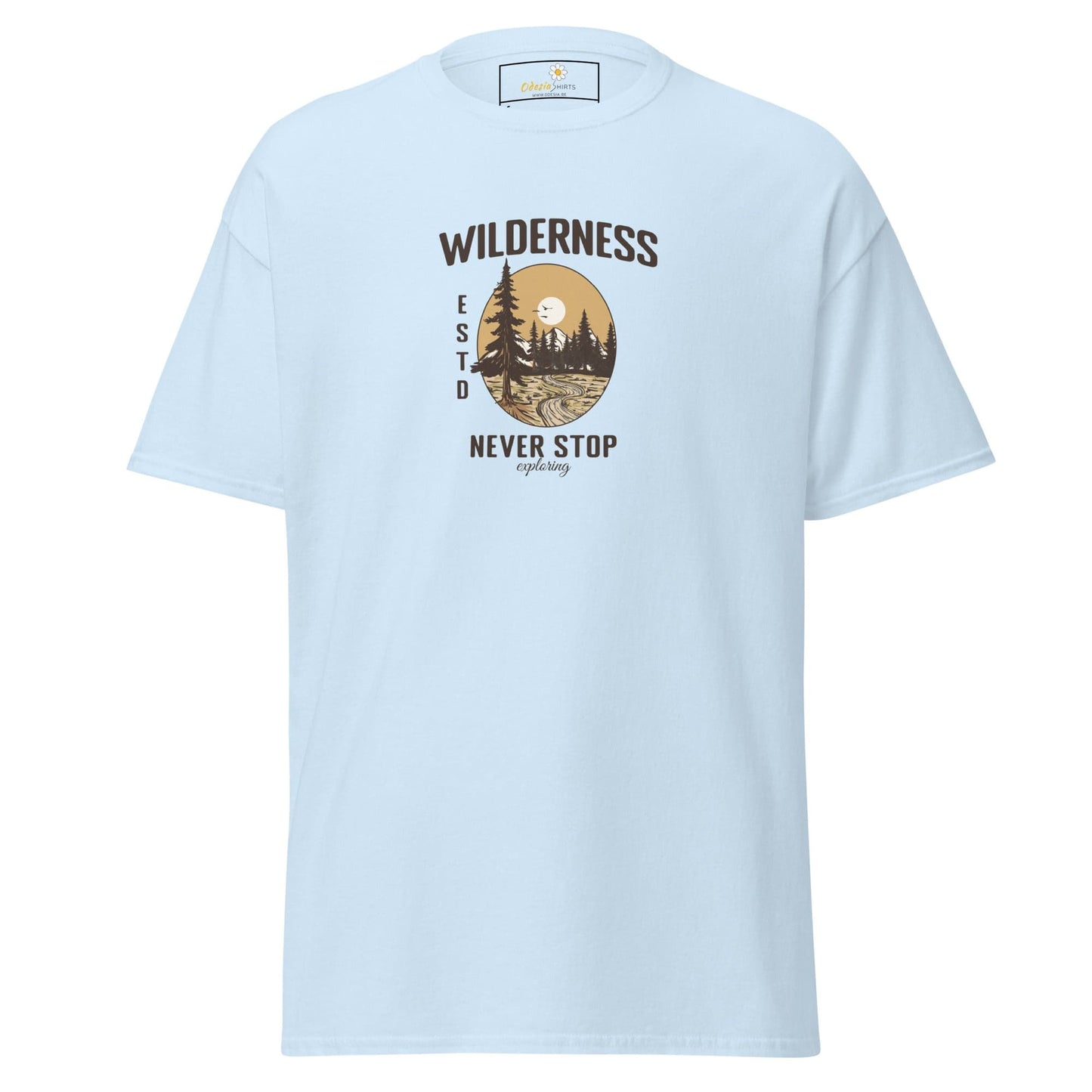 Unisex classic t-shirt - NATURE WILDERNESS NEVER STOP - REGULAR - Light Blue / S