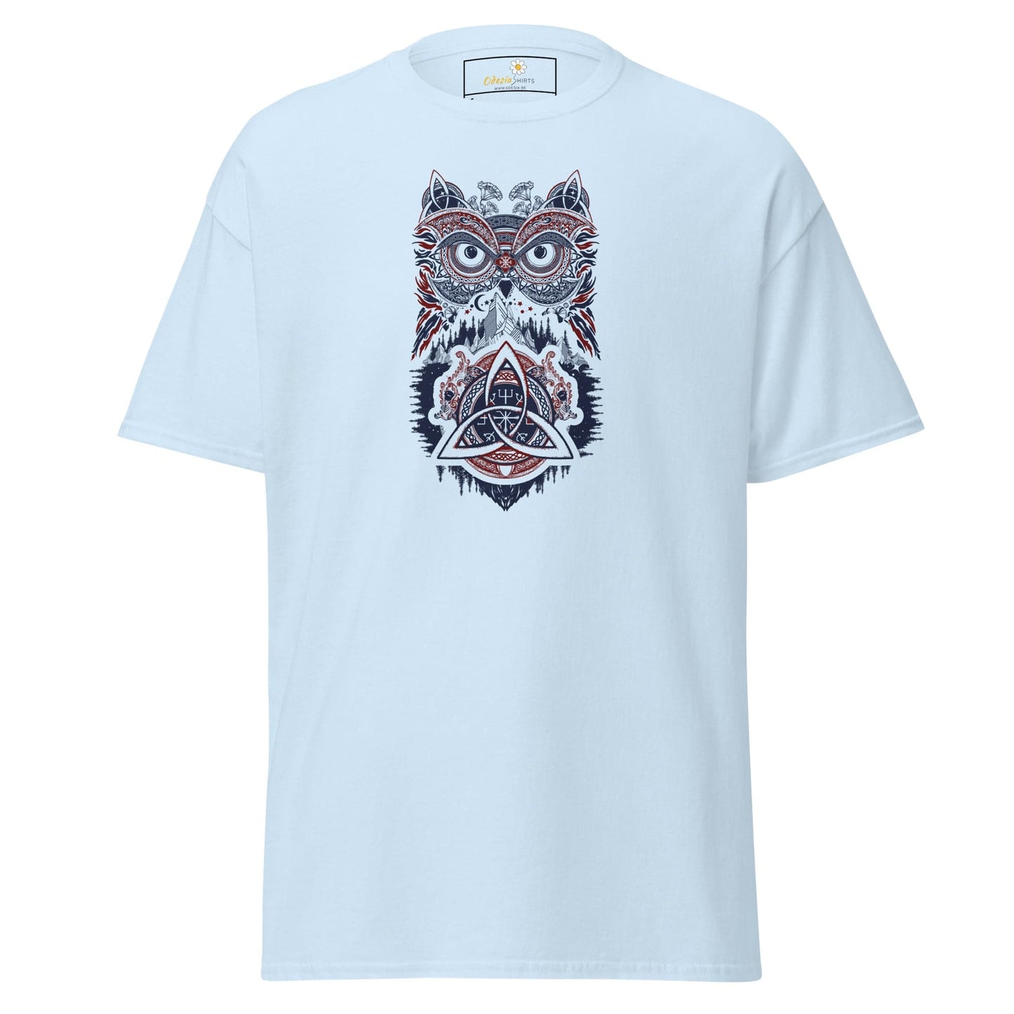 Unisex classic t-shirt - MYSTIC OWL TRIBES - REGULAR - Light Blue / S