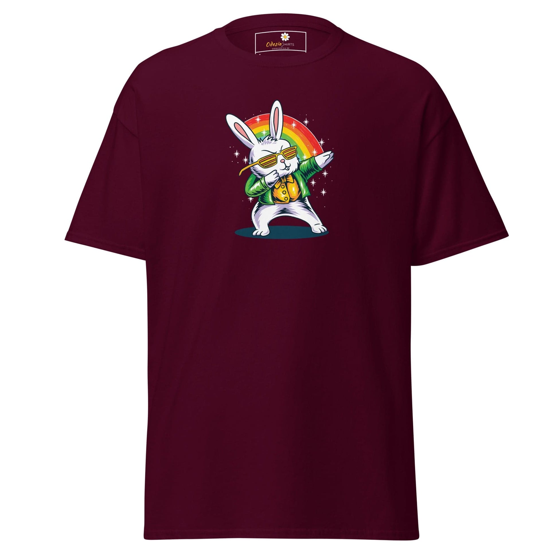 Unisex classic t-shirt - FUN DANCING RABBIT - REGULAR - Maroon / S