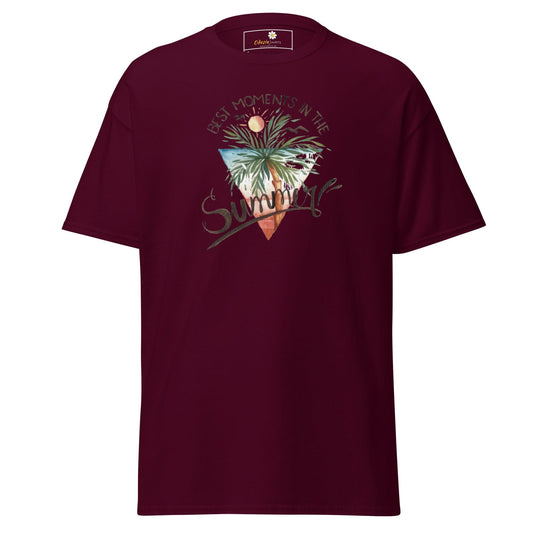 Unisex classic t-shirt - SUMMER SCENE - REGULAR - Maroon / S