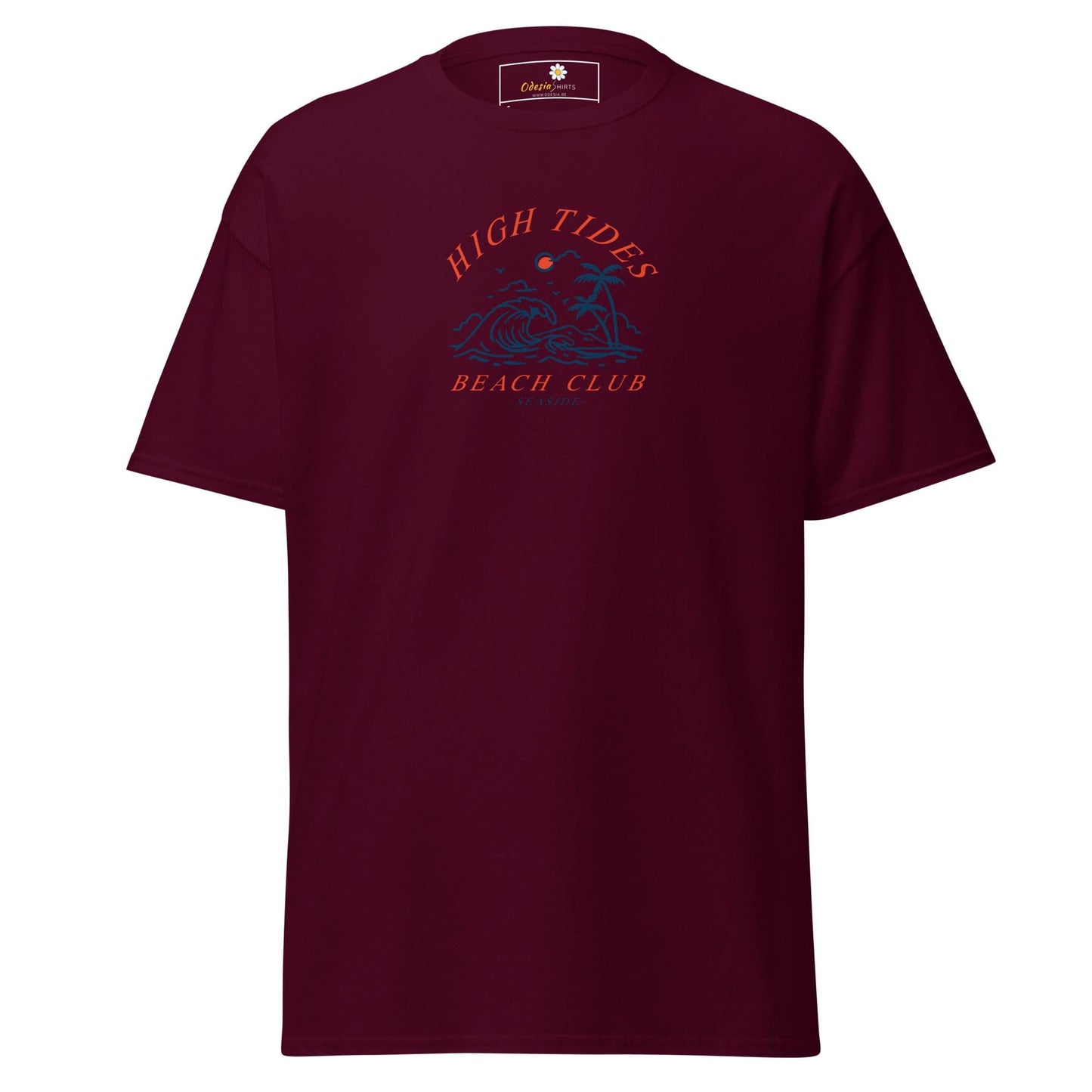 Unisex classic t-shirt - SUMMER HIGH TIDES BEACH CLUB - REGULAR - Maroon / S