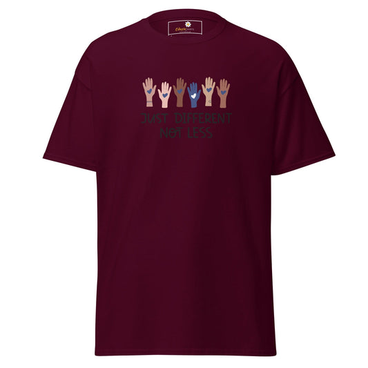 Unisex classic t-shirt - TEXT DIFFERENT NOT LESS - REGULAR - Maroon / S