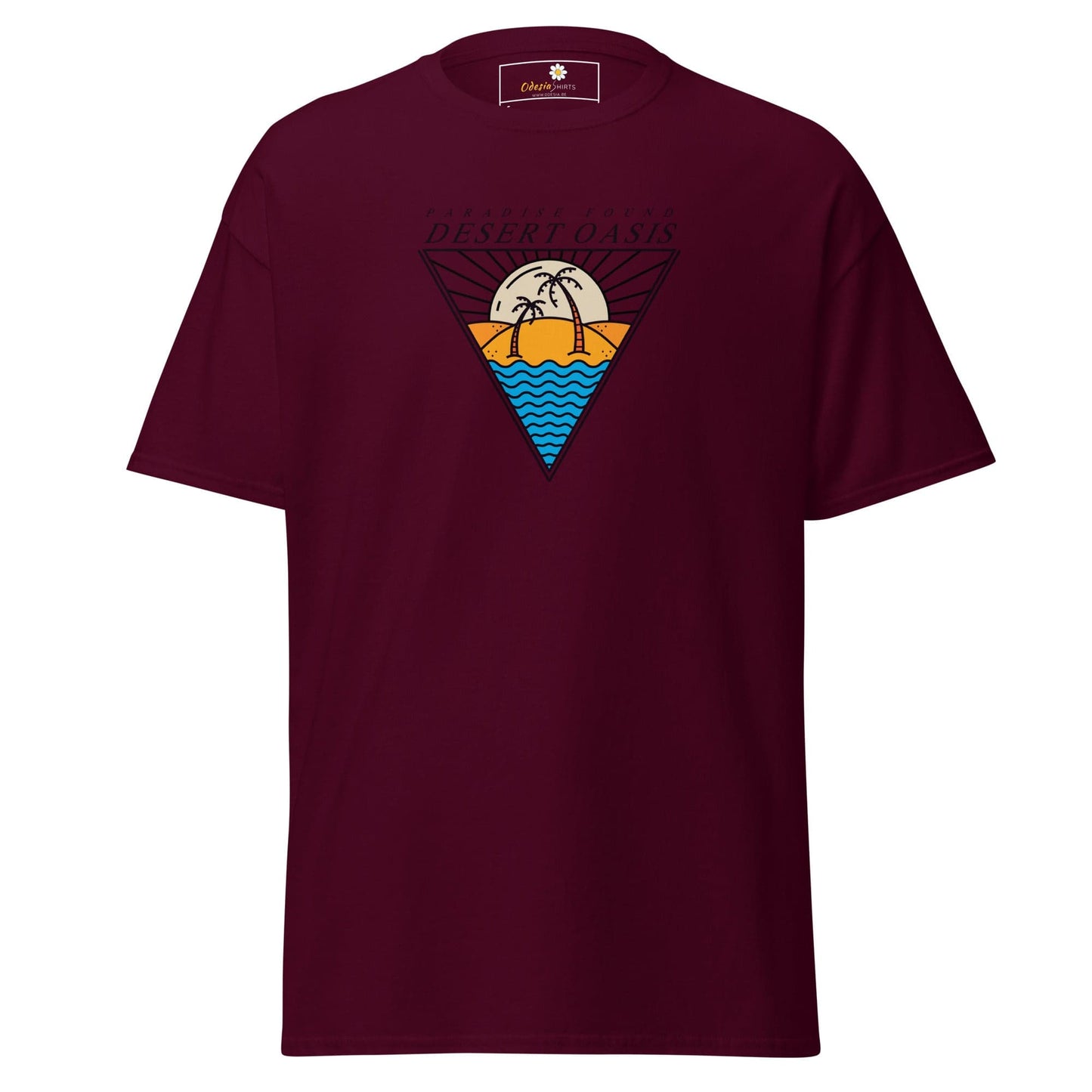 Unisex classic t-shirt - SUMMER DESERT OASIS - REGULAR - Maroon / S