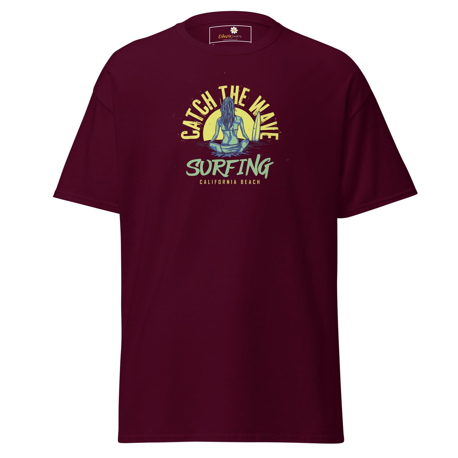 Unisex classic t-shirt - SUMMER SURFING LADY - REGULAR - Maroon / S