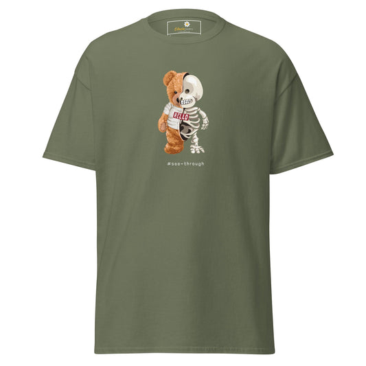 Unisex classic t-shirt - FUN BEAR SKULL - REGULAR - Military Green / S