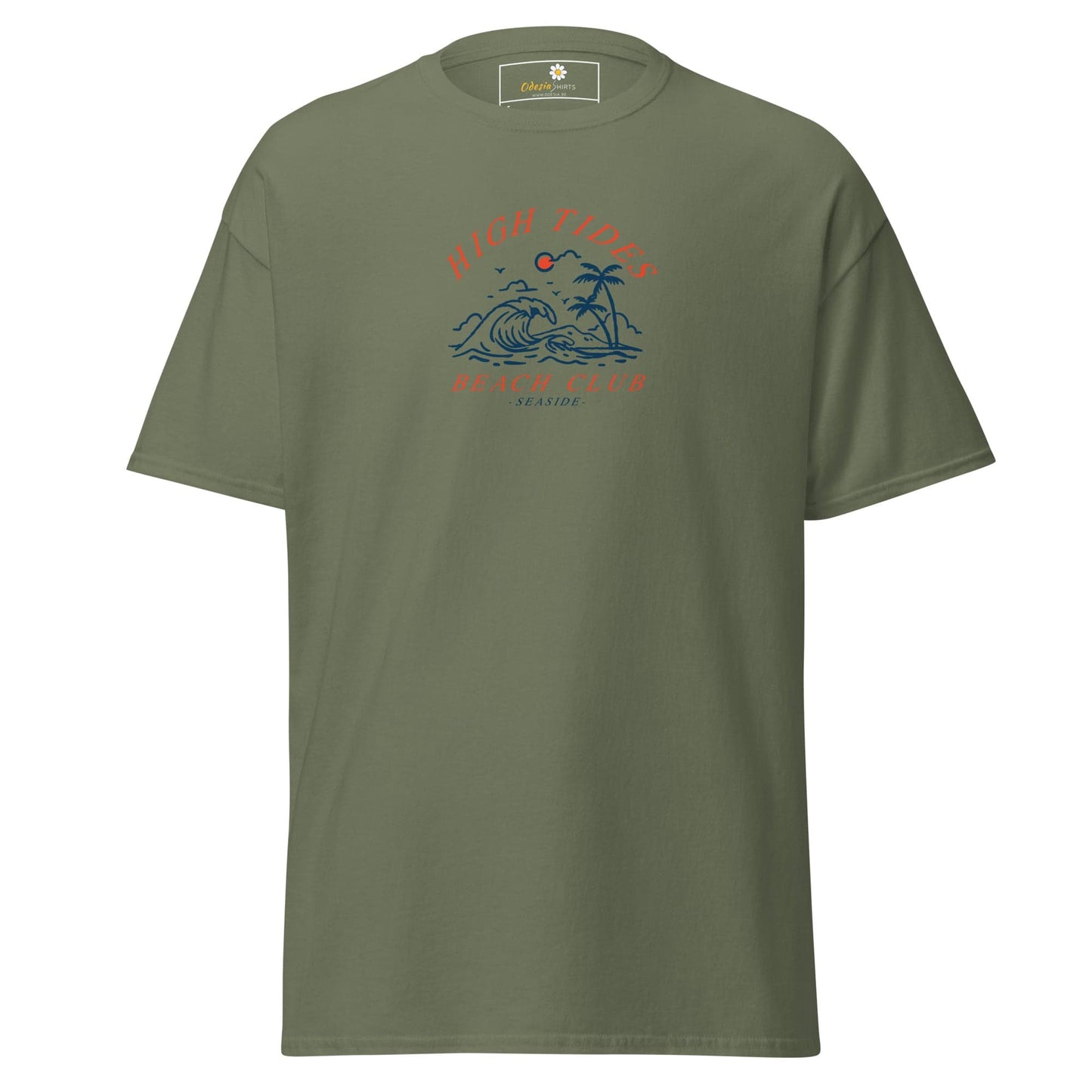 Unisex classic t-shirt - SUMMER HIGH TIDES BEACH CLUB - REGULAR - Military Green / S