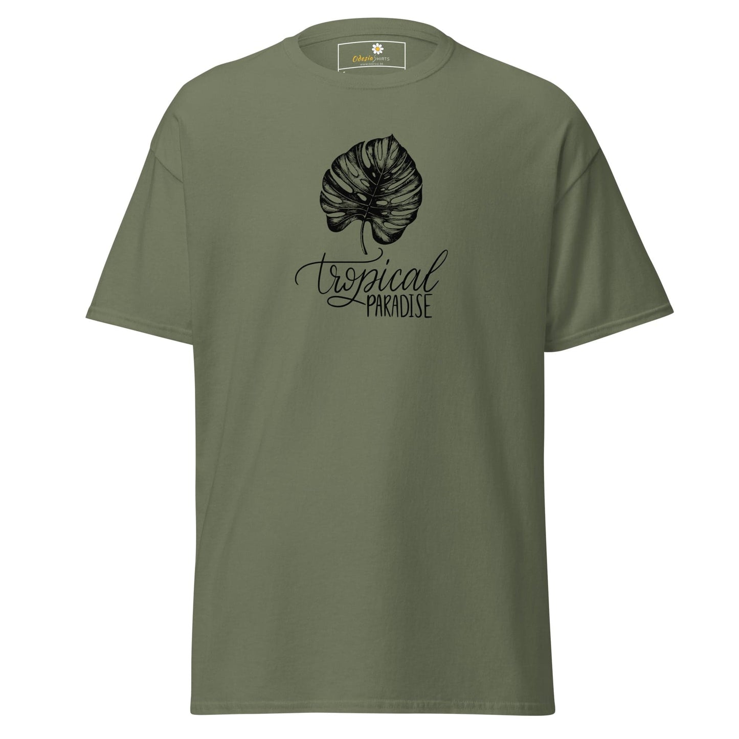Unisex classic t-shirt - NATURE TROPICAL PARADISE - REGULAR - Military Green / S