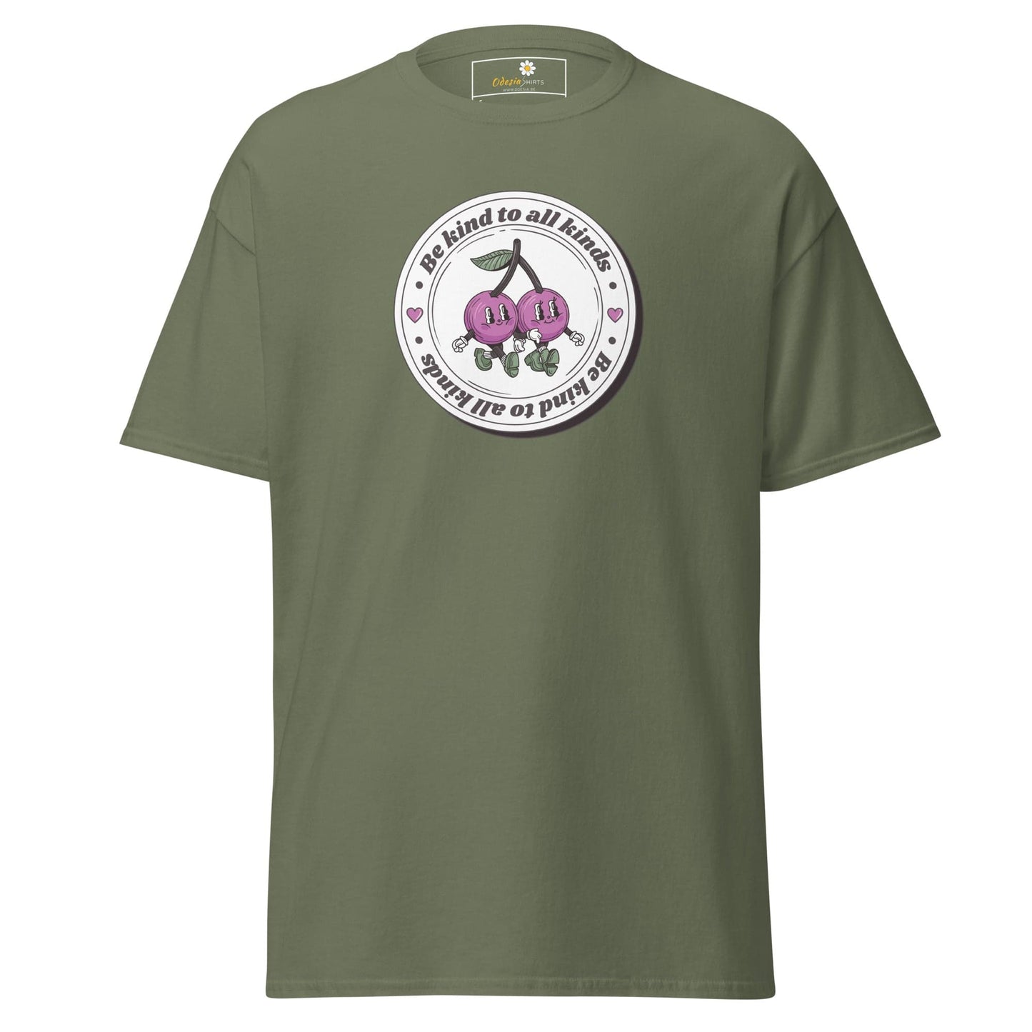 Unisex classic t-shirt - VEGAN POSITIVE BE KIND TO ALL - REGULAR - Military Green / S