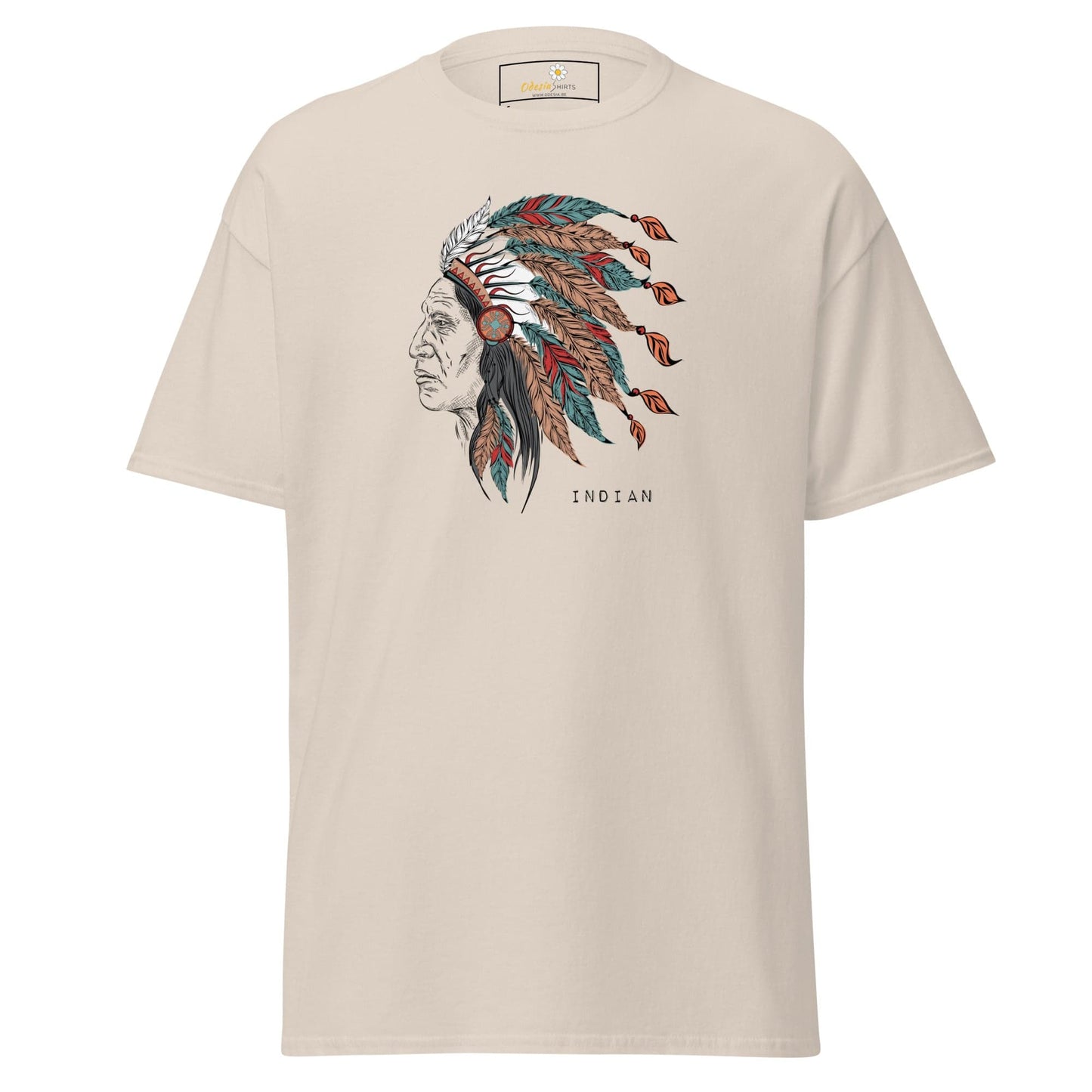 Unisex classic t-shirt - VINTAGE INDIAN HEAD - REGULAR - Natural / S