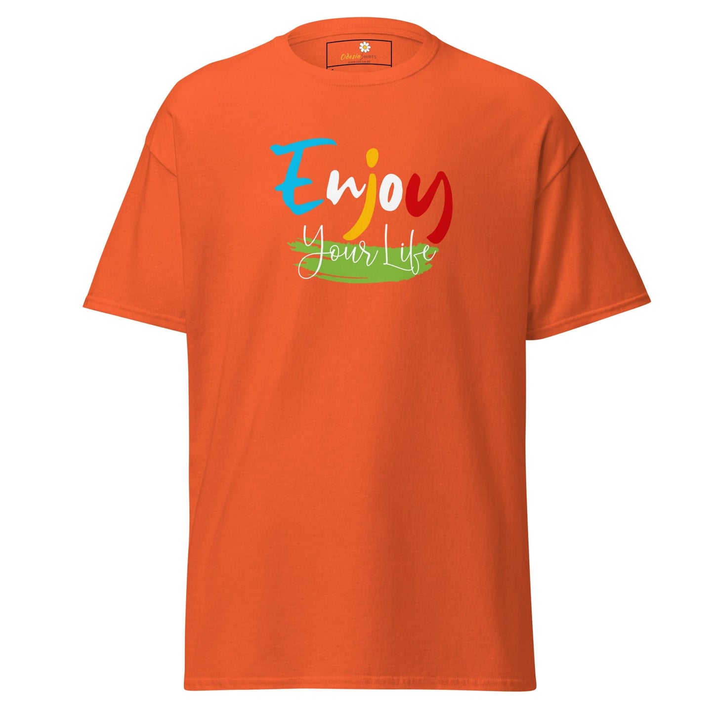 Unisex classic t-shirt - POSITIVE ENJOY YOUR LIFE - REGULAR - Orange / S