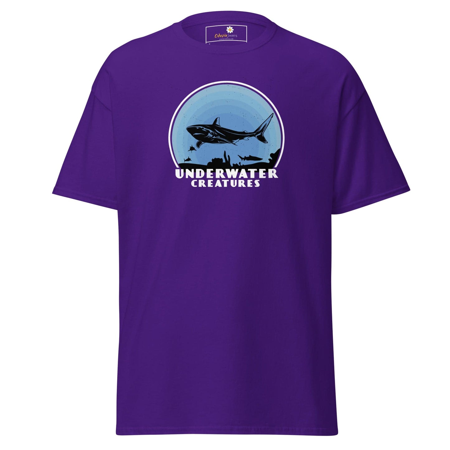 Unisex classic t-shirt - WILD LIFE SHARK UNDERWATER - REGULAR - Purple / S