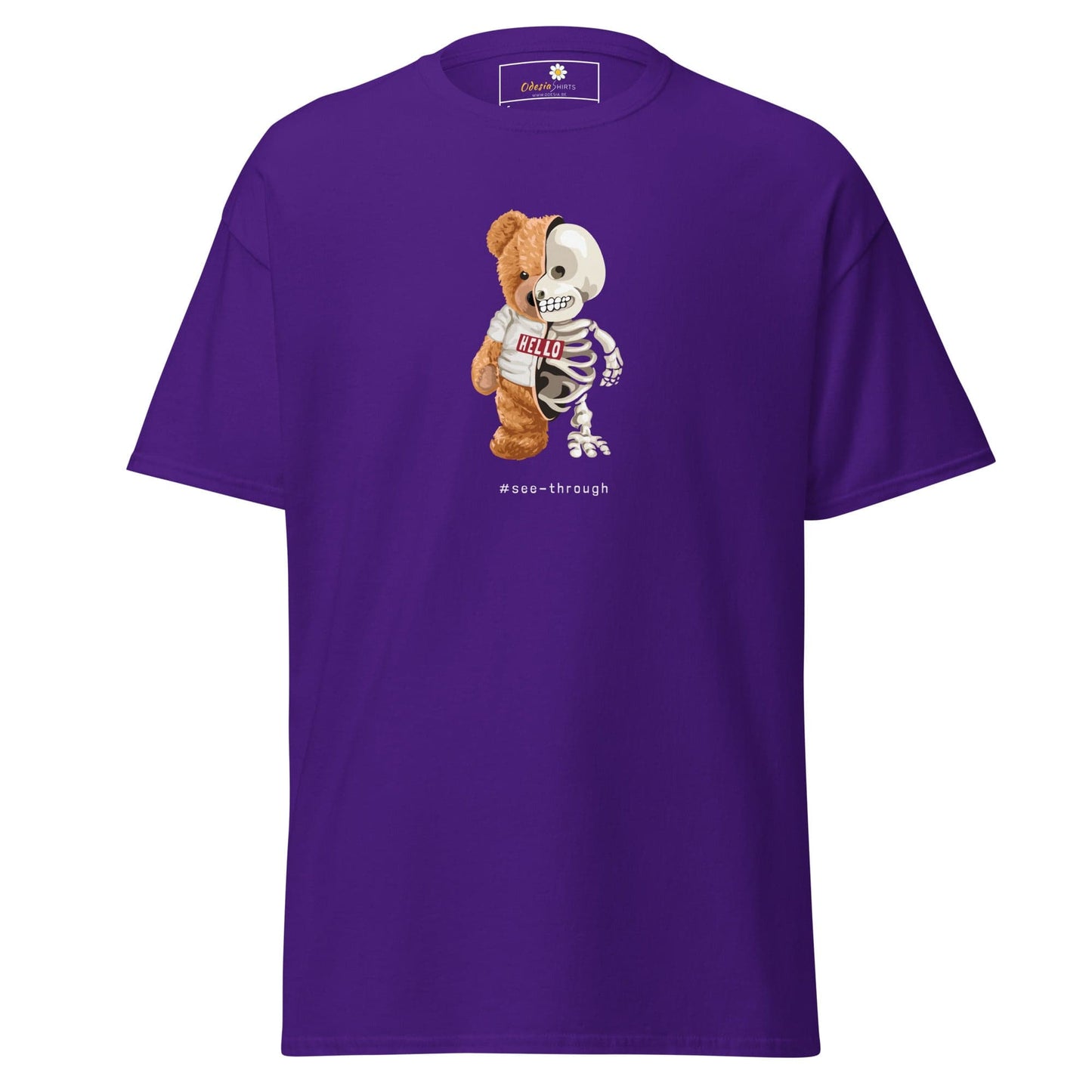 Unisex classic t-shirt - FUN BEAR SKULL - REGULAR - Purple / S