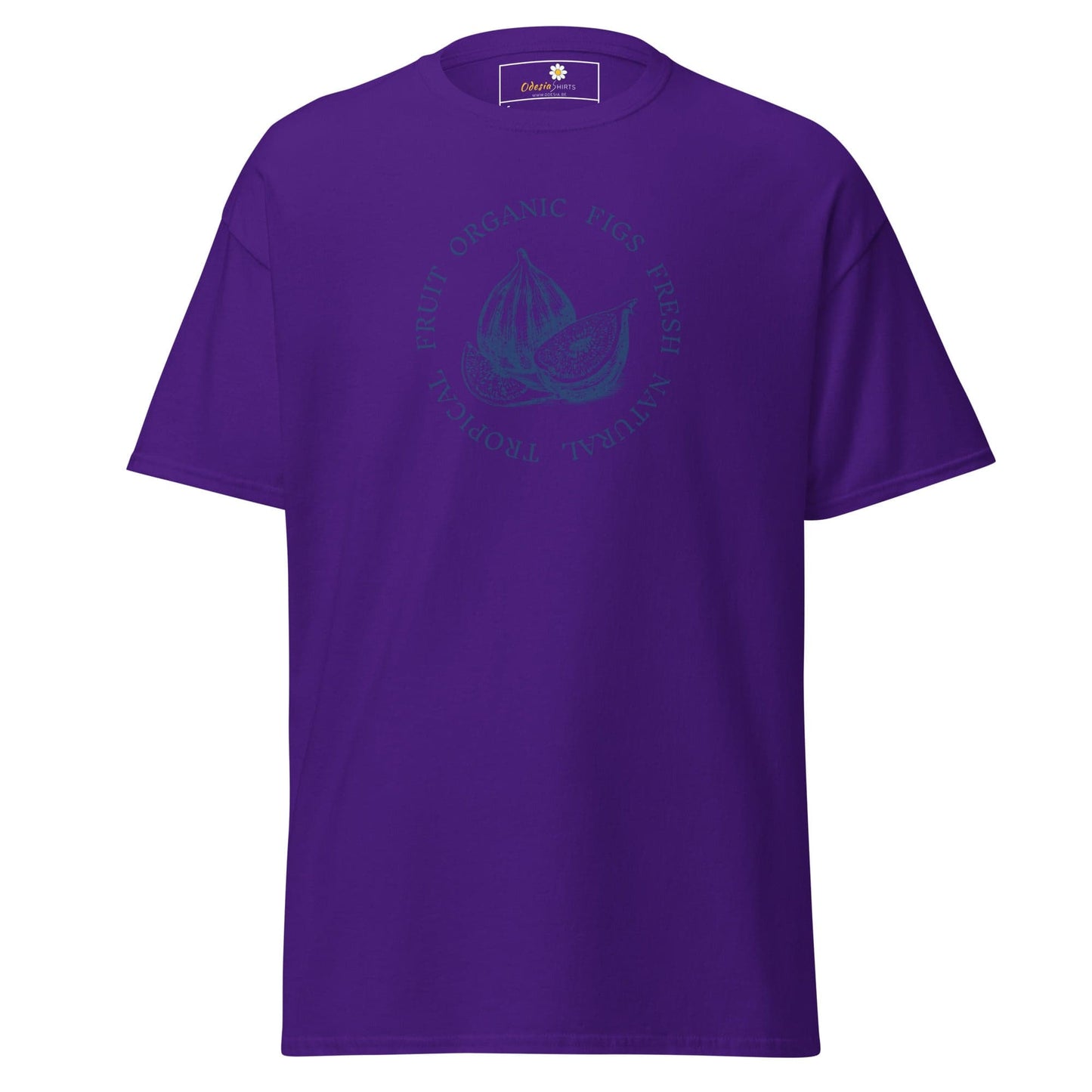 Purple T-shirt with a circular graphic for men and women in sizes S to XL