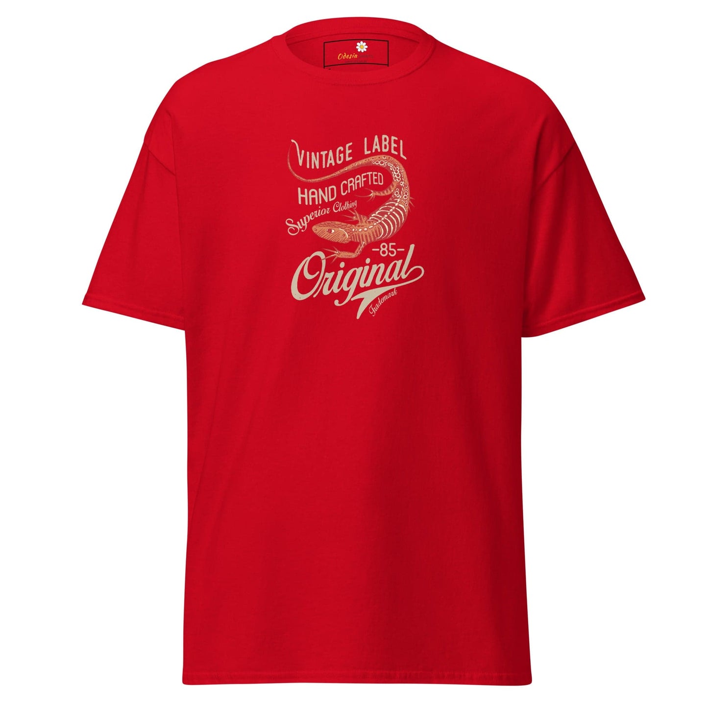 Unisex classic t-shirt - VINTAGE LIZARD - REGULAR - Red / S