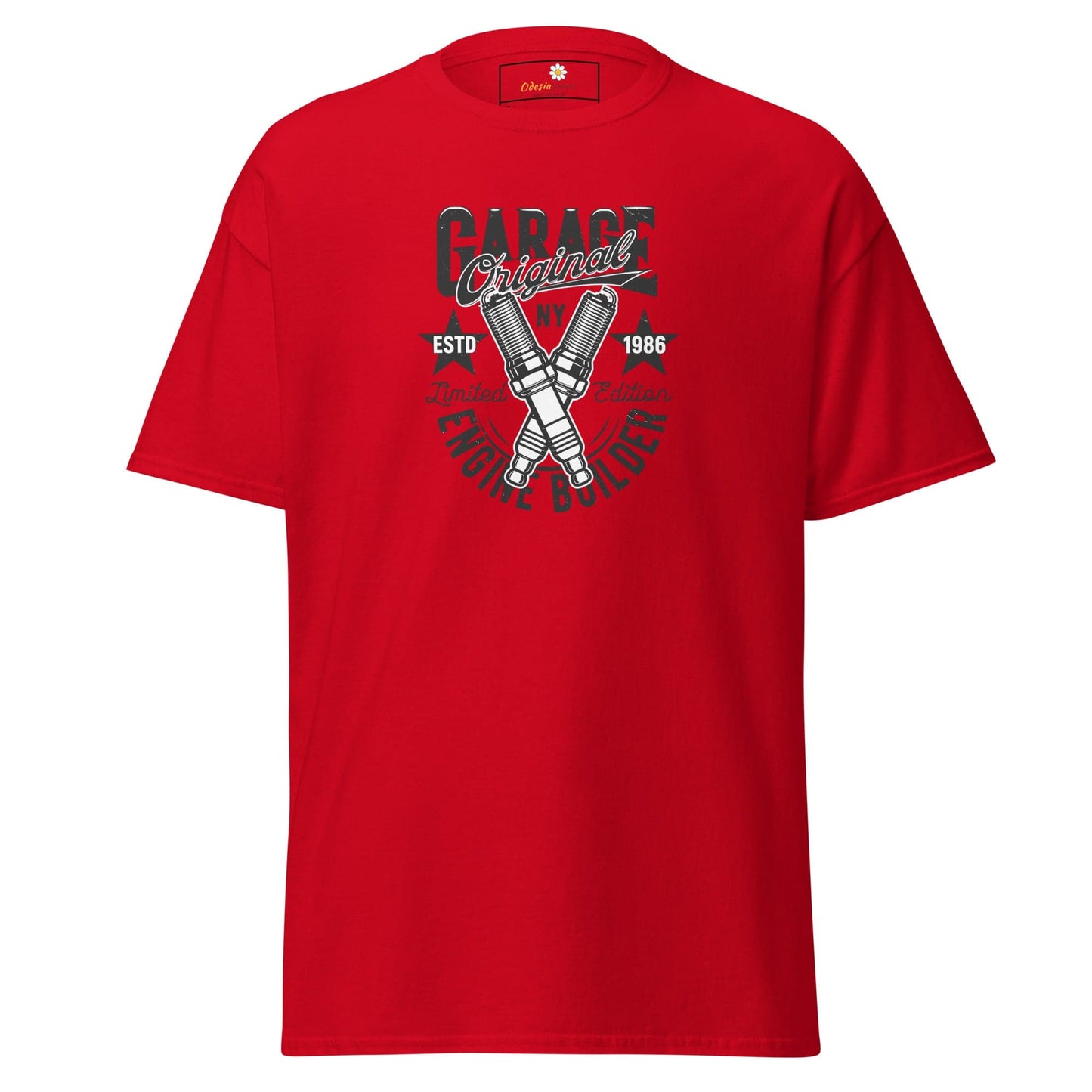 Unisex classic t-shirt - MOTOR GARAGE ENGINE BUILDER - REGULAR - Red / S