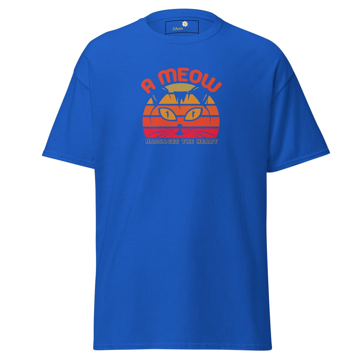 Unisex classic t-shirt - ANIMALS A CAT MASSAGES HEART - REGULAR - Royal / S