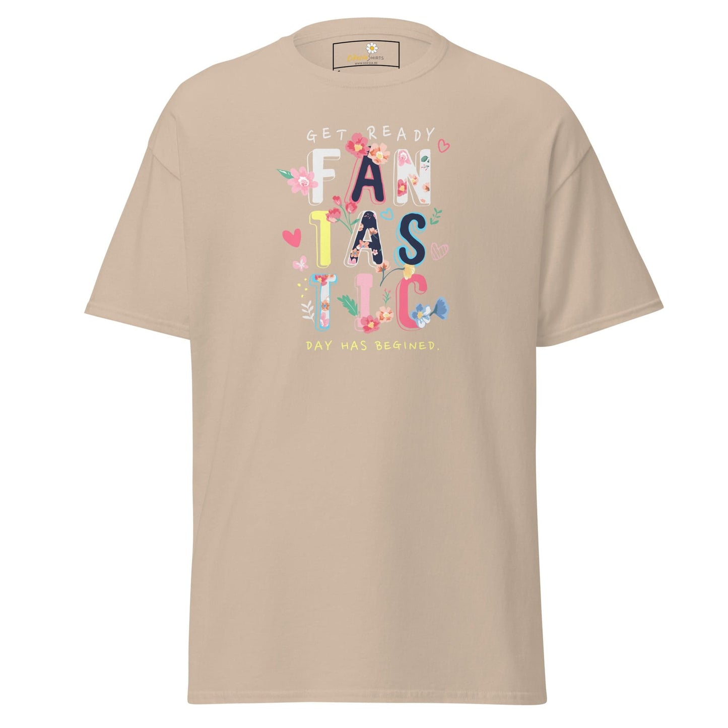 Unisex classic t-shirt - TEXT FANTASTIC DAY - REGULAR - Sand / S