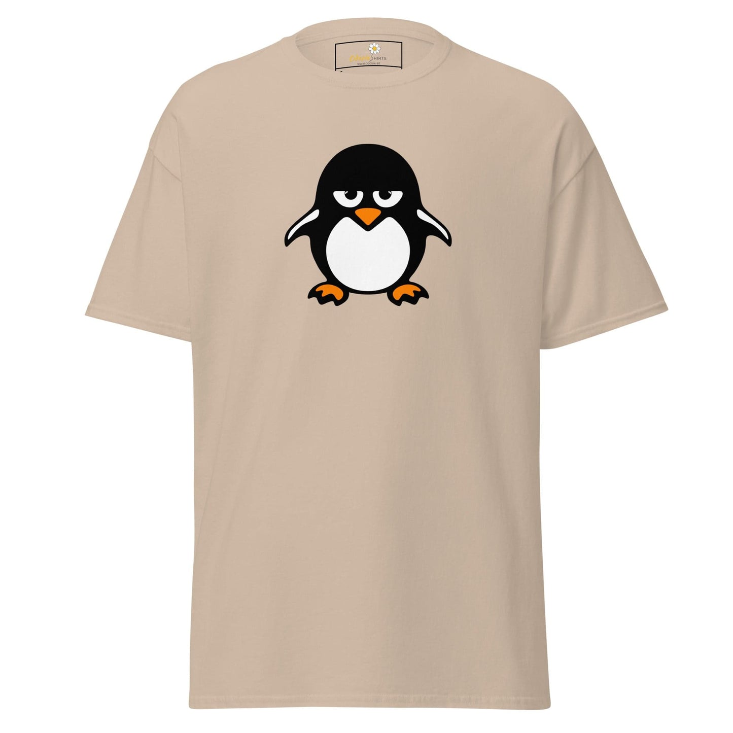 Beige T-Shirt with Penguin Graphic for Men and Women in Sizes S to XL