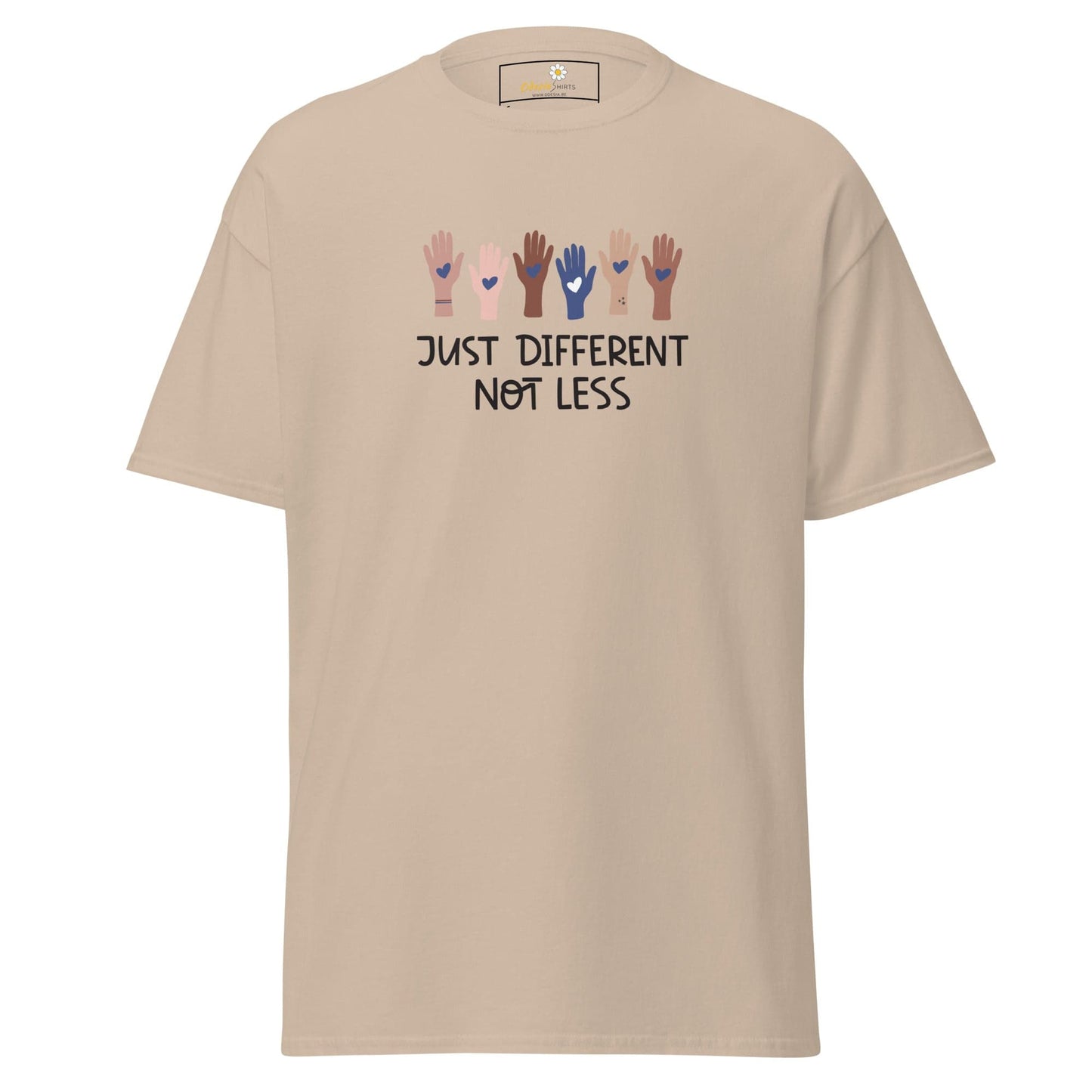 Unisex classic t-shirt - TEXT DIFFERENT NOT LESS - REGULAR - Sand / S