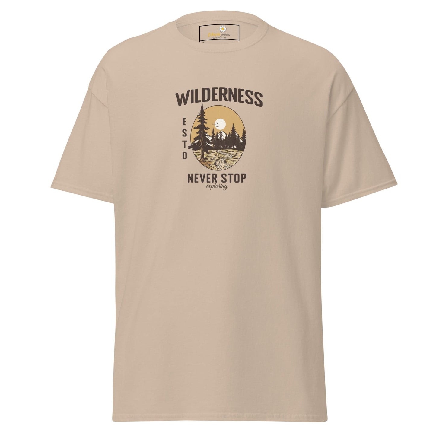 Unisex classic t-shirt - NATURE WILDERNESS NEVER STOP - REGULAR - Sand / S
