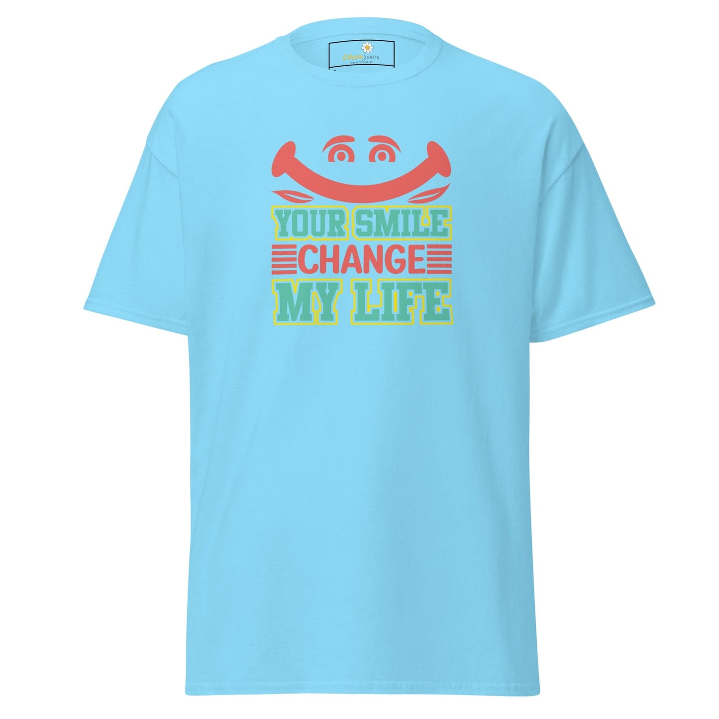 Unisex classic t-shirt - TEXT YOUR SMILE CHANGE - REGULAR - Sky / S