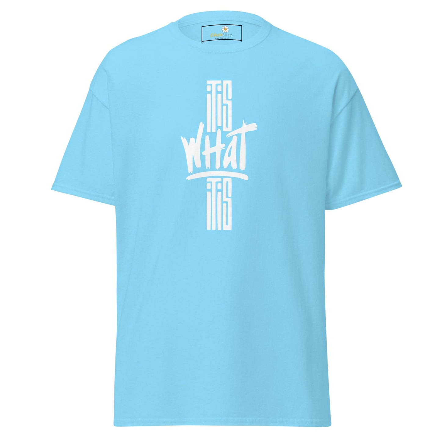 Unisex classic t-shirt - TEXT WHAT IT IS - REGULAR - Sky / S