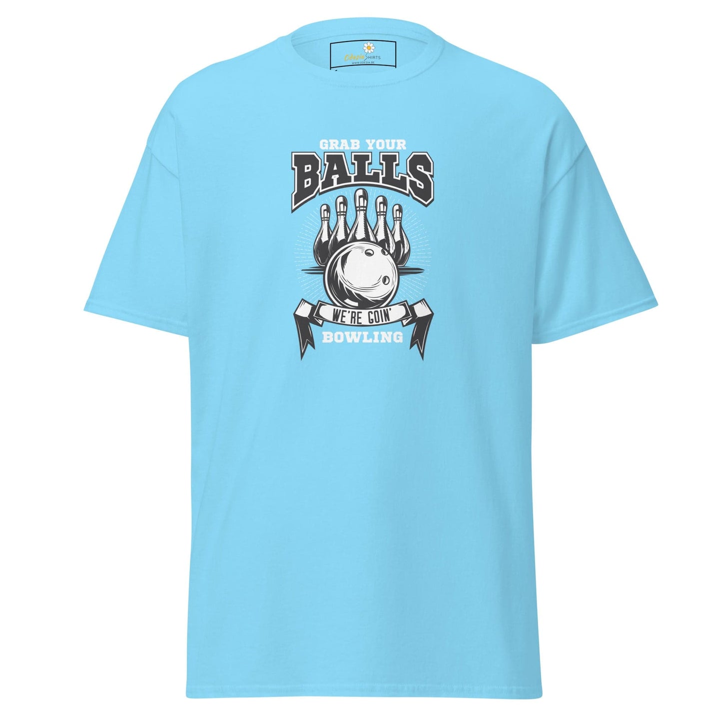 Unisex classic t-shirt - SPORT GRAB BALLS BOWLING - REGULAR - Sky / S