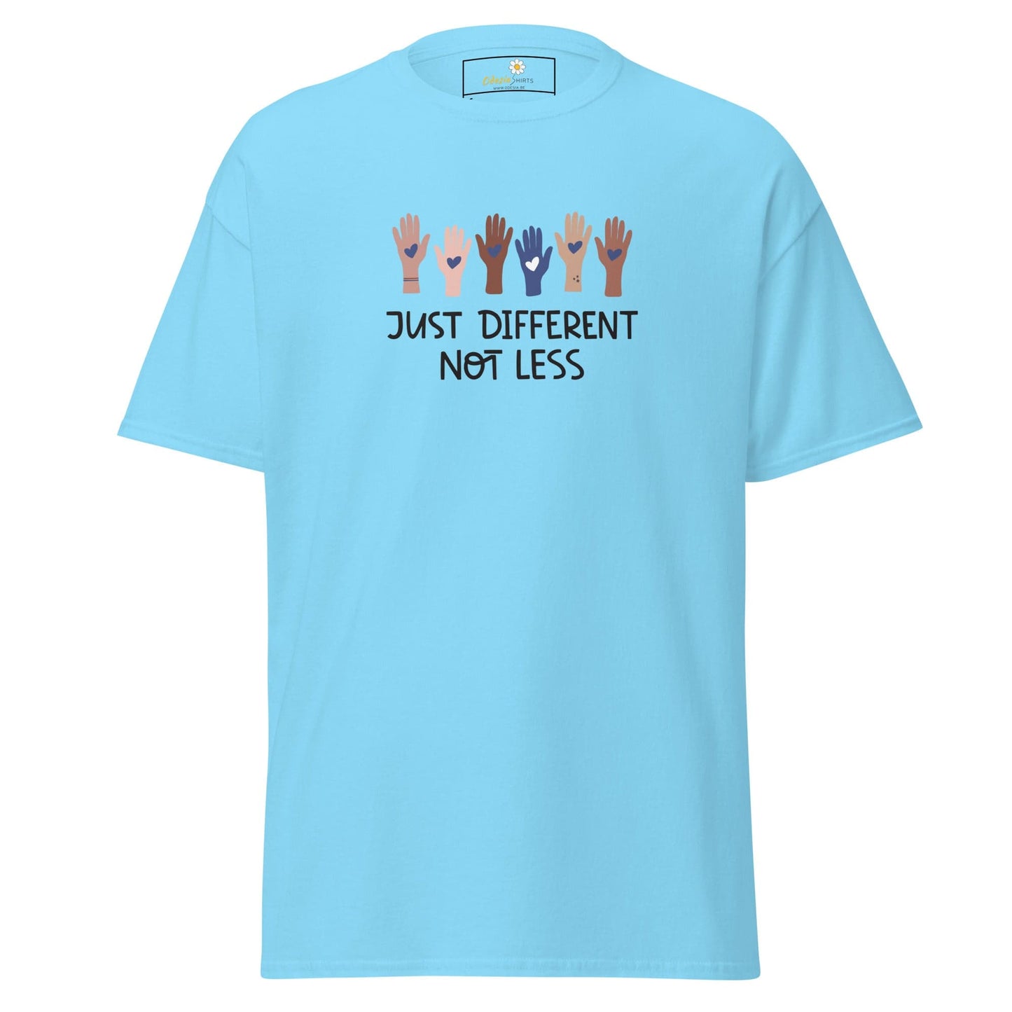 Unisex classic t-shirt - TEXT DIFFERENT NOT LESS - REGULAR - Sky / S
