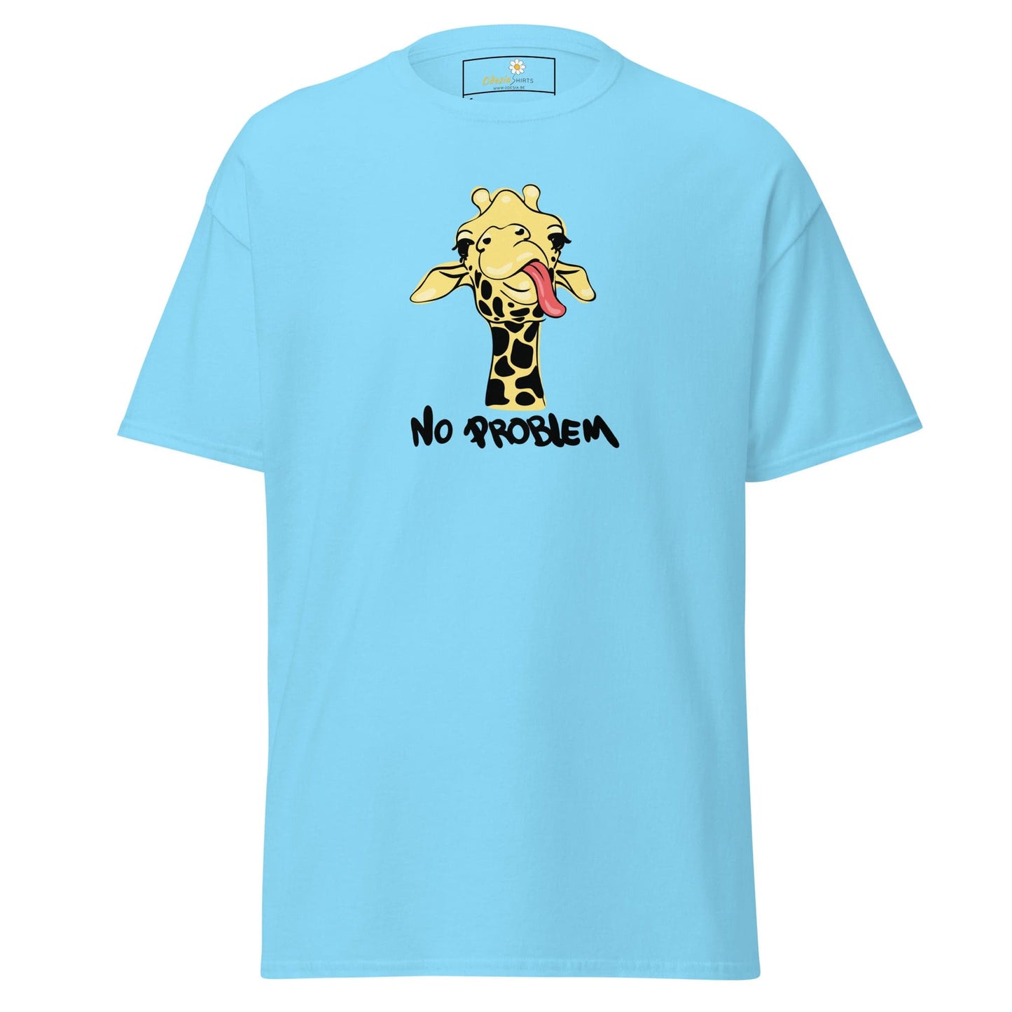 Unisex classic t-shirt - FUN GIRAF NO PROBLEM - REGULAR - Sky / S