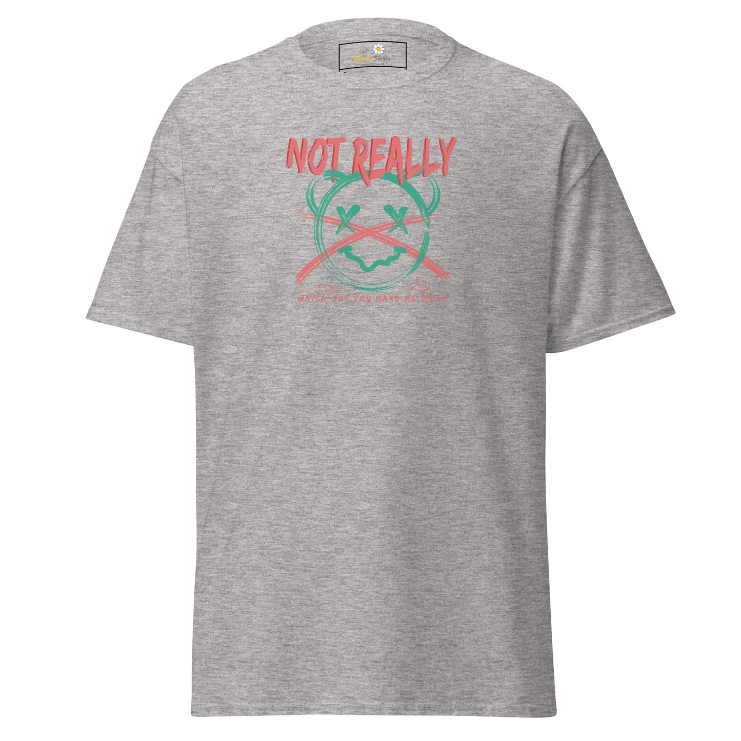 Gray T-shirt with graphic design for Men and Women available in sizes S to XL