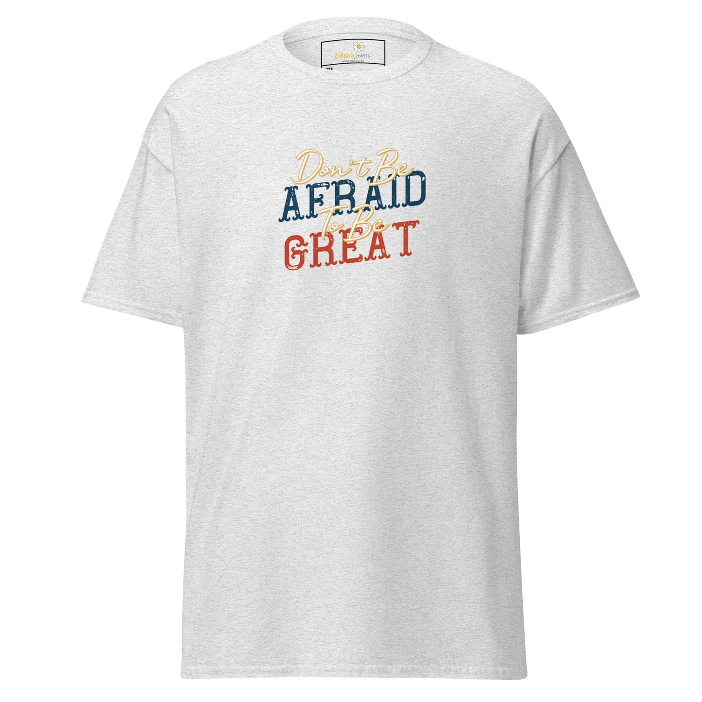White T-shirt with colorful text from T-SHIRT DESIGN TEE for Men and Women in 2XL to 5XL