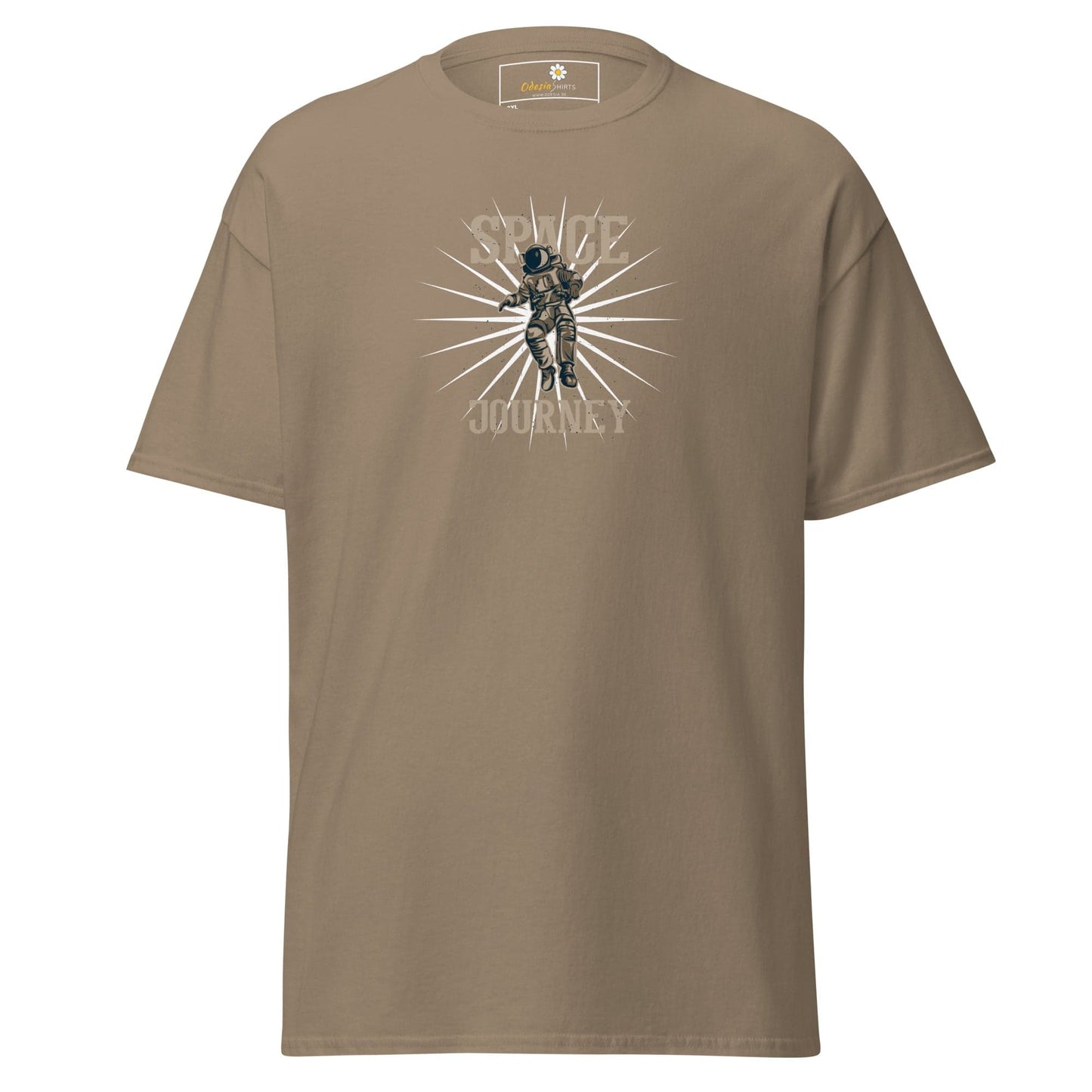 Khaki T-shirt with astronaut graphic from T-SHIRT DESIGN TEE for Men and Women