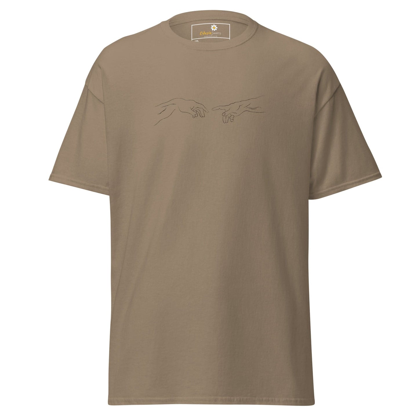 Taupe T-shirt with hand design for Men and Women in 2XL to 5XL size ranges