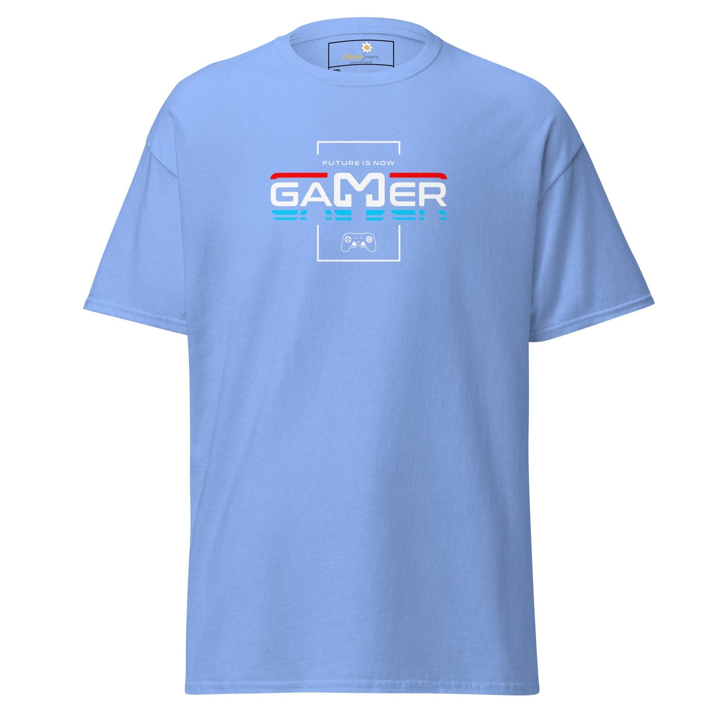 Light blue t-shirt with gamer design.