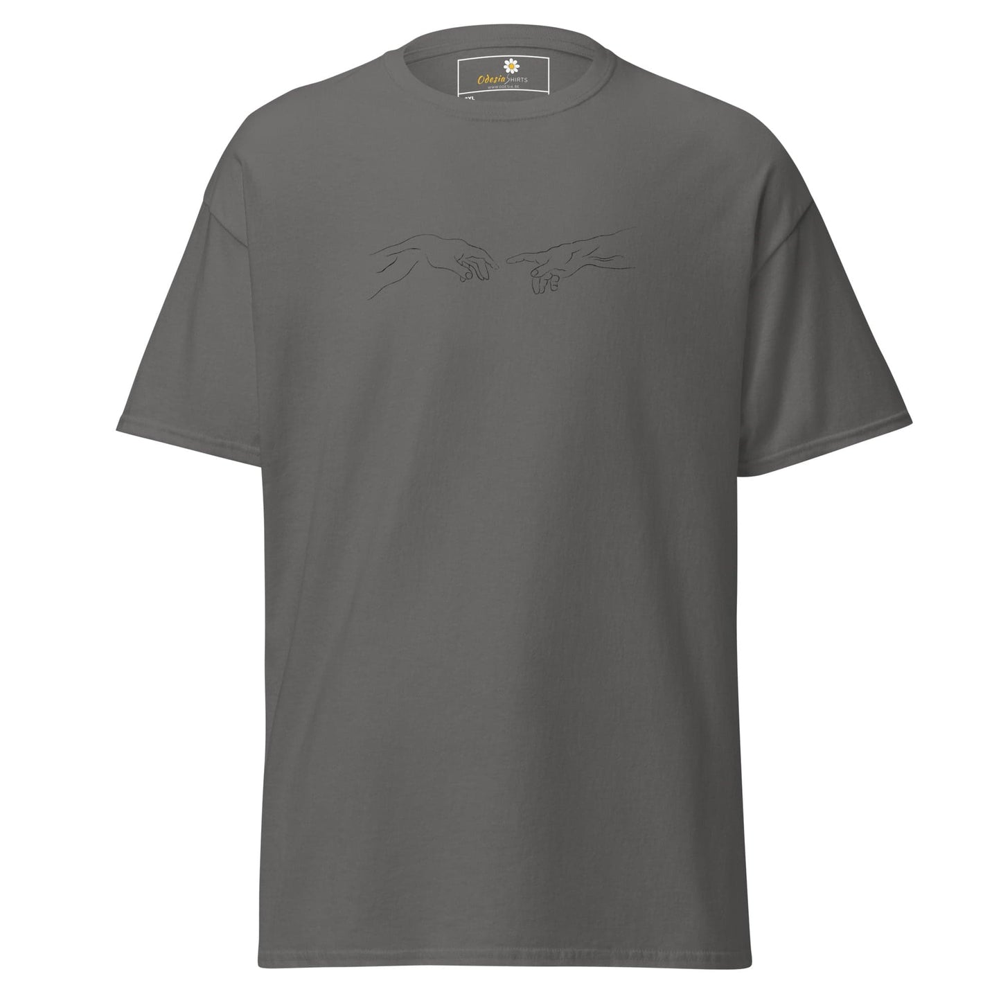 Gray T-shirt with hand design from T-SHIRT DESIGN TEE for Men and Women in 2XL to 5XL