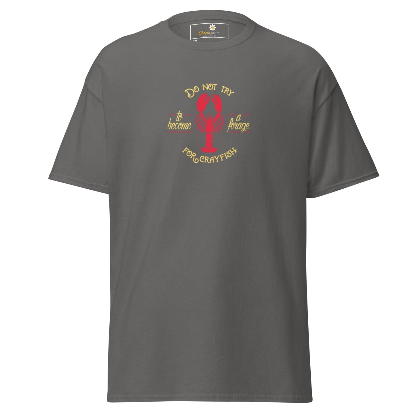 Gray T-shirt with crayfish design from T-SHIRT DESIGN TEE for Men and Women 2XL to 5XL