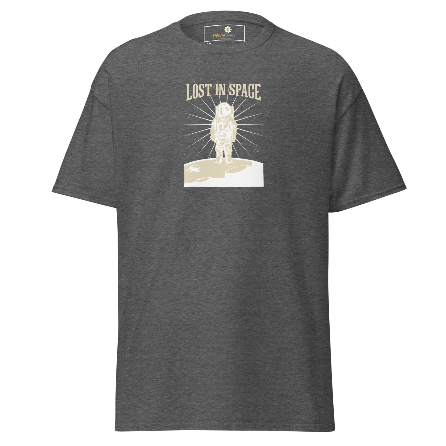 Gray T-shirt with astronaut graphic from T-SHIRT DESIGN TEE for Men and Women in 2XL to 5XL