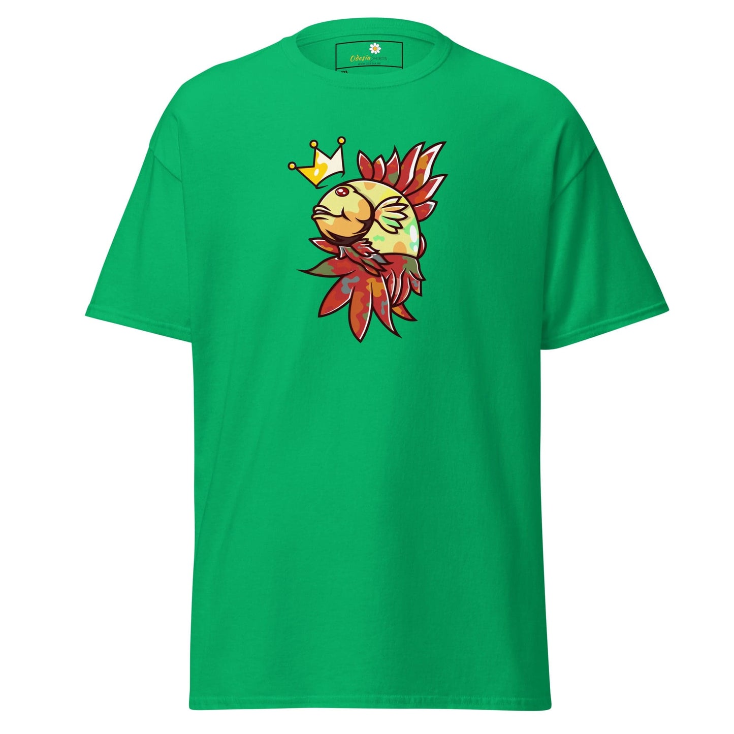 Green T-shirt with fish graphic from T-SHIRT DESIGN TEE for Men and Women in 2XL-5XL