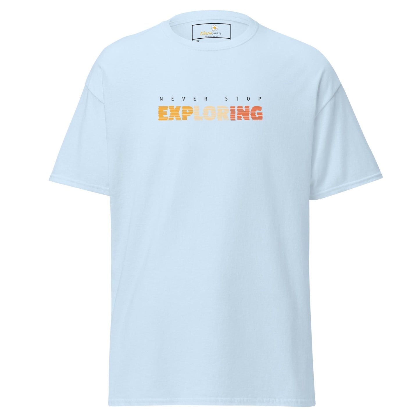 Light blue T-shirt from T-SHIRT DESIGN TEE for Men and Women in 2XL to 5XL