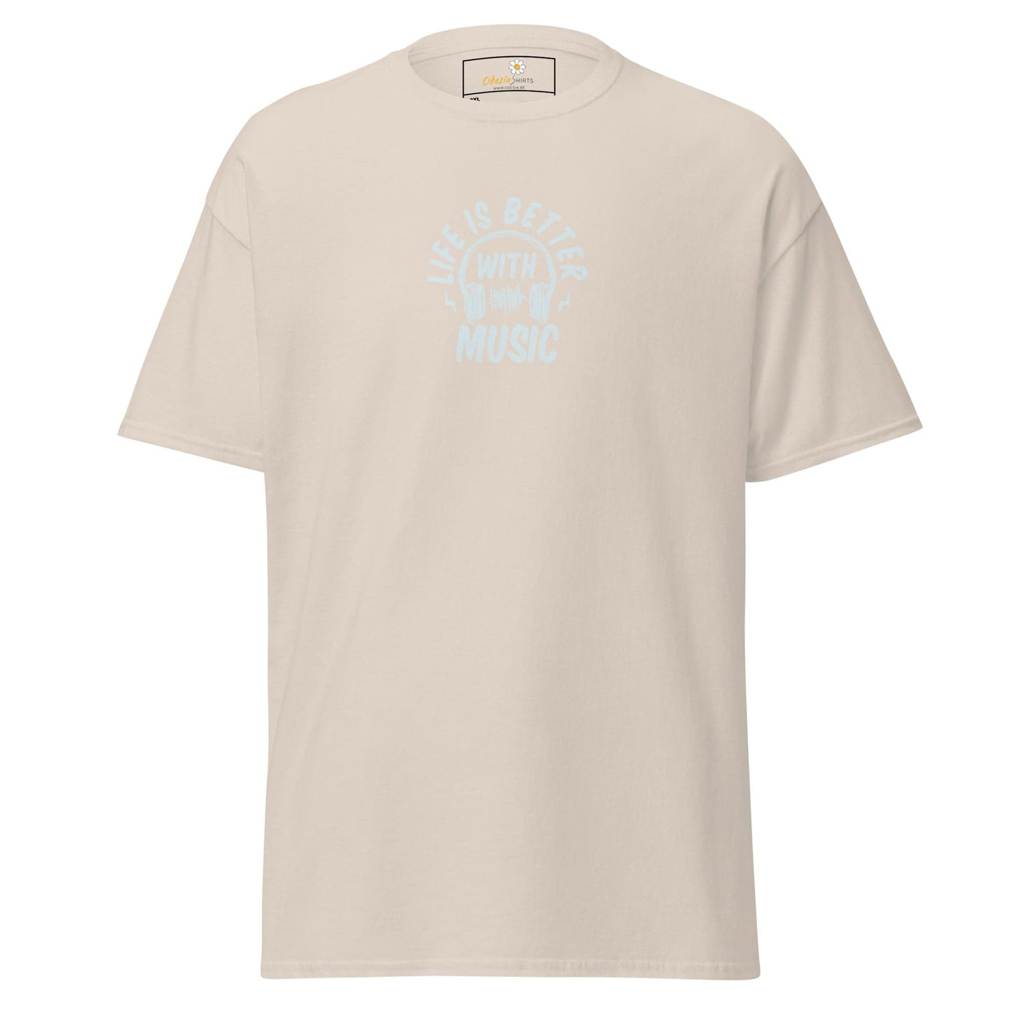 Beige short-sleeve T-shirt from T-SHIRT DESIGN TEE for Men and Women in 2XL to 5XL