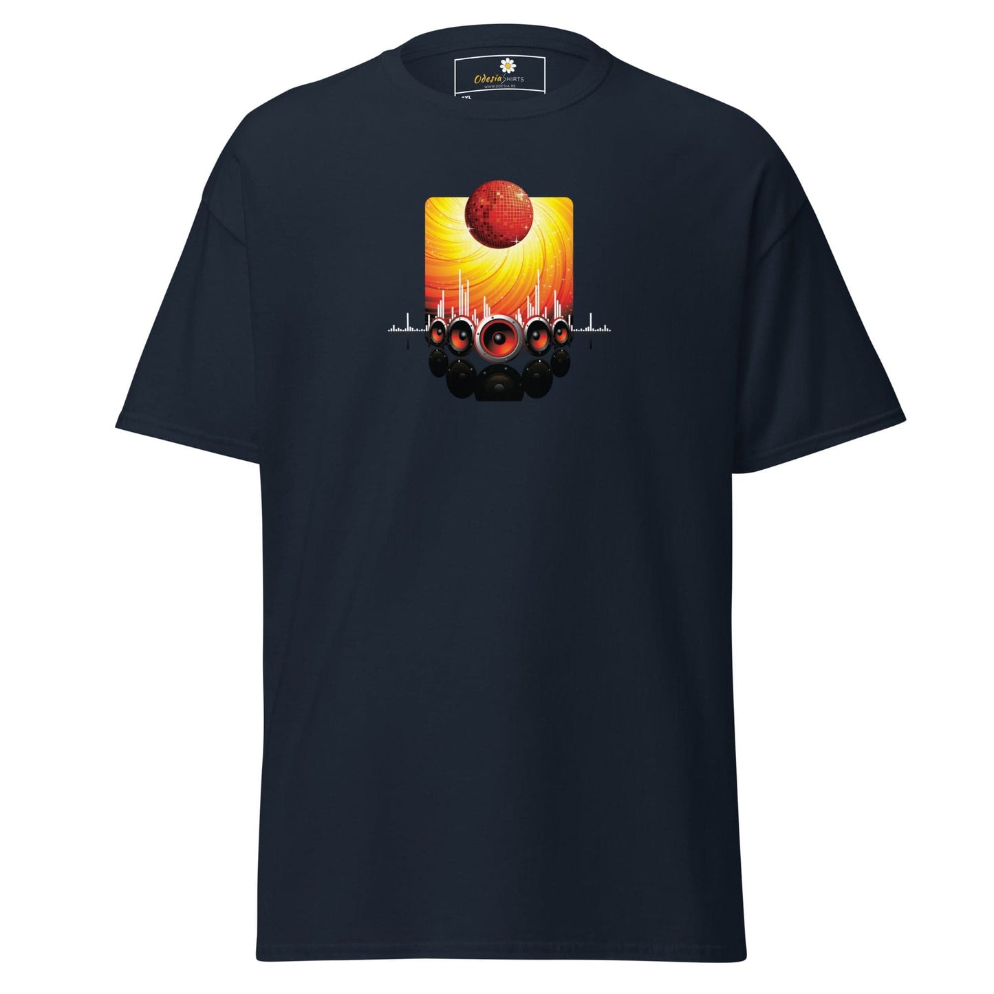 Navy blue T-shirt with graphic design for men and women in size 2XL to 5XL