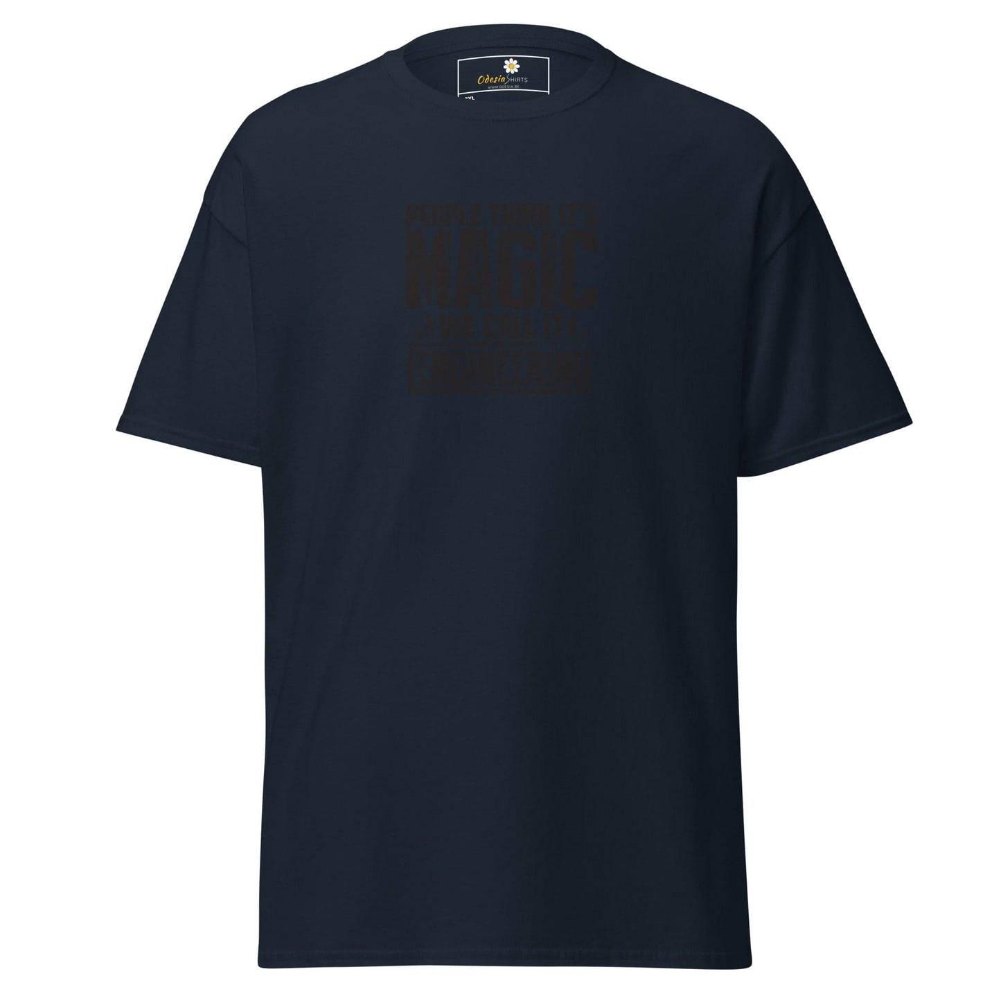 Navy blue t-shirt.