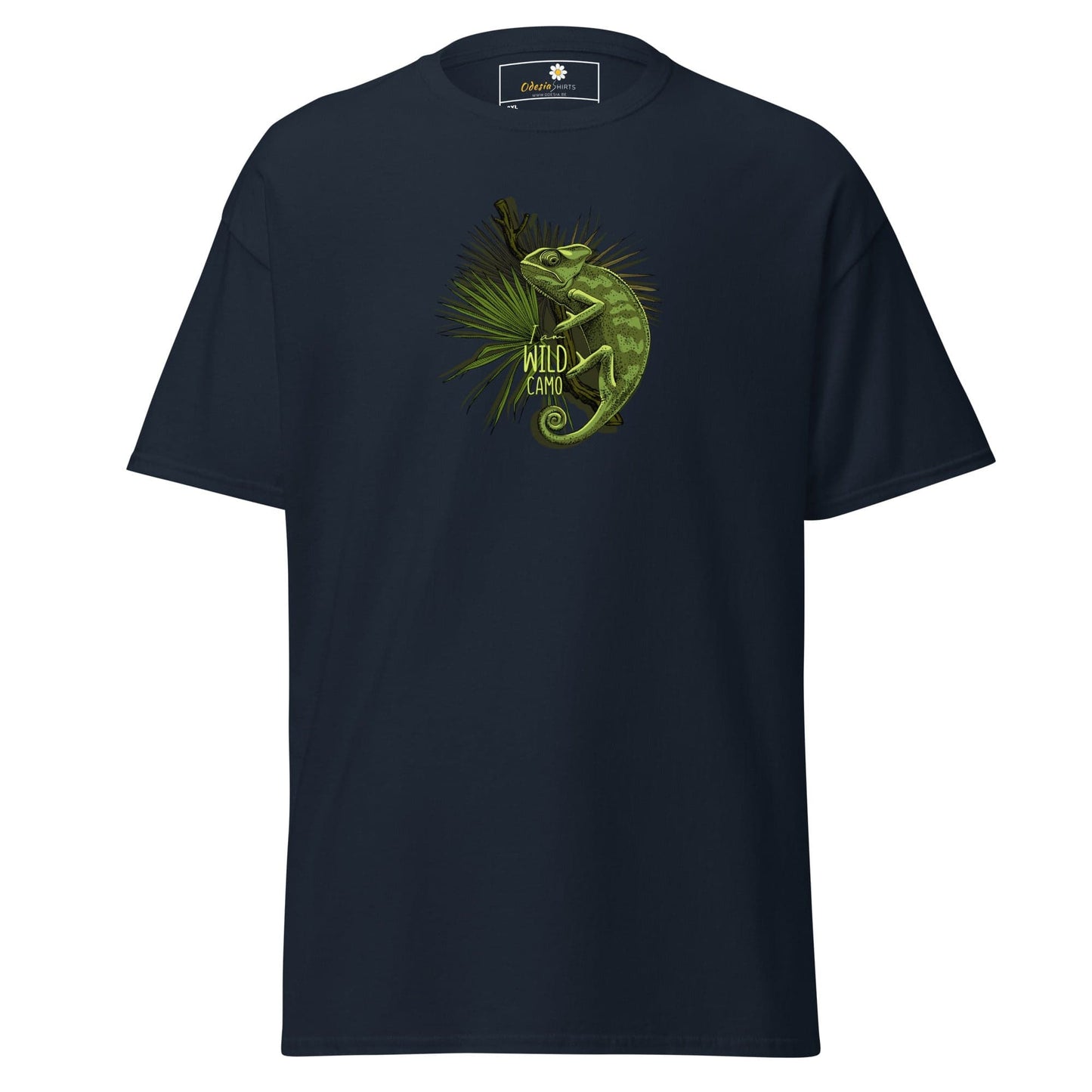 Navy blue t-shirt.