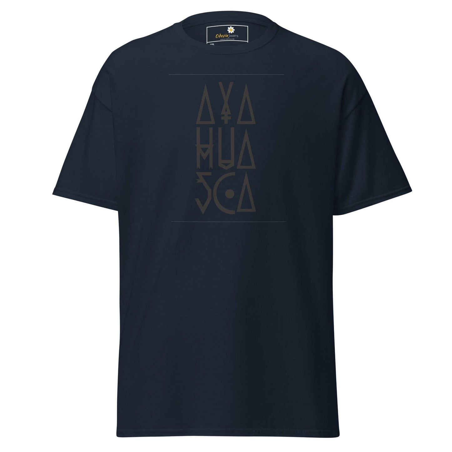 Navy blue t-shirt.